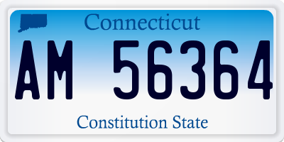 CT license plate AM56364