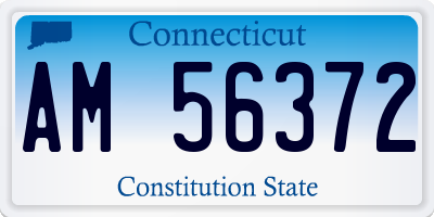 CT license plate AM56372