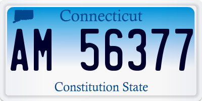 CT license plate AM56377