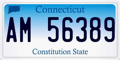CT license plate AM56389