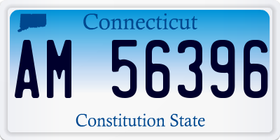 CT license plate AM56396