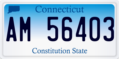 CT license plate AM56403