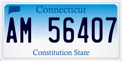 CT license plate AM56407