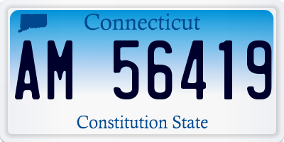 CT license plate AM56419