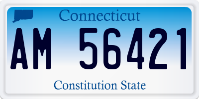 CT license plate AM56421