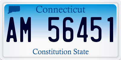 CT license plate AM56451