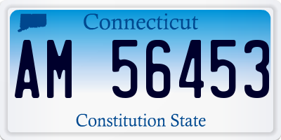 CT license plate AM56453