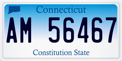 CT license plate AM56467