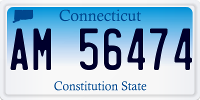 CT license plate AM56474