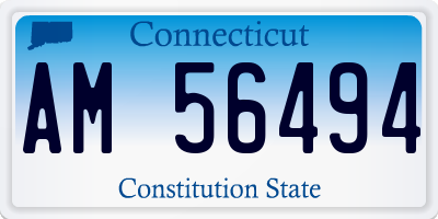 CT license plate AM56494