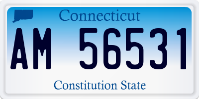 CT license plate AM56531