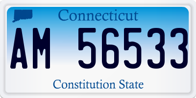 CT license plate AM56533