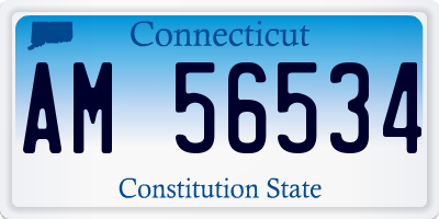 CT license plate AM56534