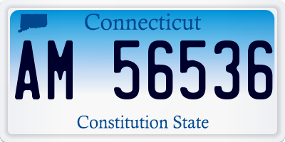 CT license plate AM56536