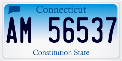 CT license plate AM56537