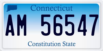 CT license plate AM56547