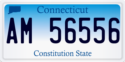 CT license plate AM56556