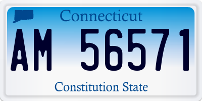 CT license plate AM56571