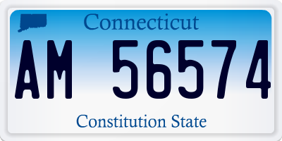 CT license plate AM56574