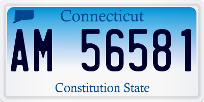 CT license plate AM56581