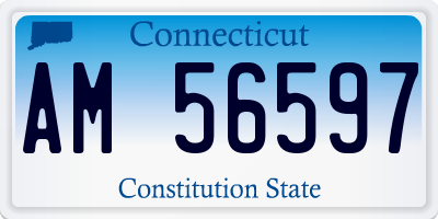 CT license plate AM56597