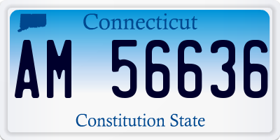 CT license plate AM56636