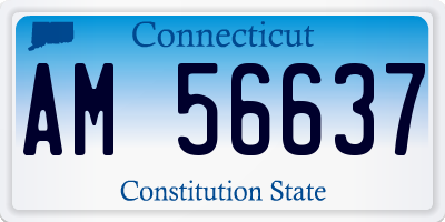 CT license plate AM56637