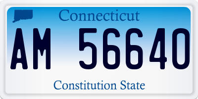 CT license plate AM56640