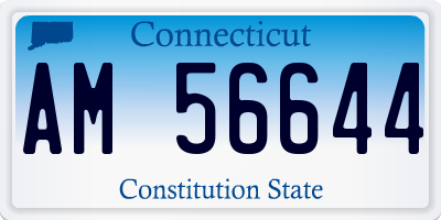 CT license plate AM56644