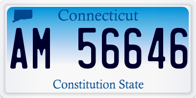 CT license plate AM56646