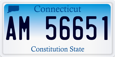 CT license plate AM56651
