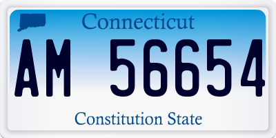CT license plate AM56654