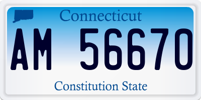 CT license plate AM56670