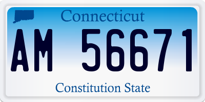 CT license plate AM56671