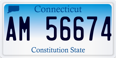 CT license plate AM56674
