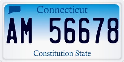CT license plate AM56678