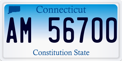CT license plate AM56700