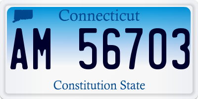 CT license plate AM56703