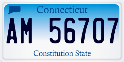 CT license plate AM56707
