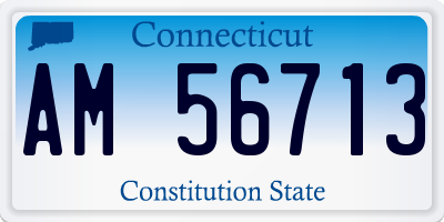 CT license plate AM56713