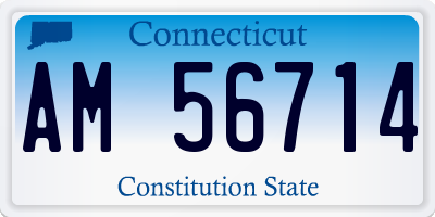 CT license plate AM56714