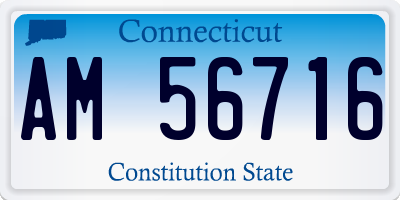 CT license plate AM56716