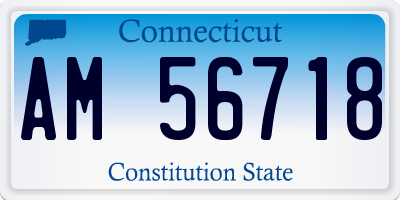 CT license plate AM56718