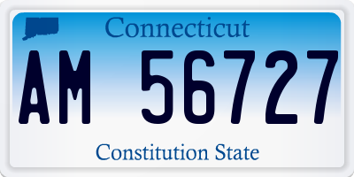 CT license plate AM56727
