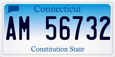 CT license plate AM56732