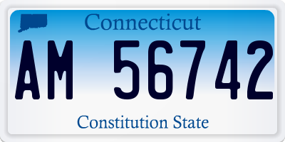 CT license plate AM56742