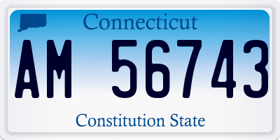CT license plate AM56743