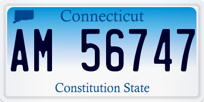 CT license plate AM56747