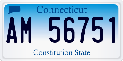 CT license plate AM56751