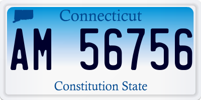 CT license plate AM56756